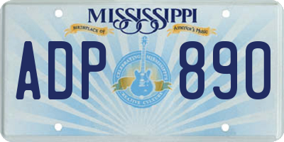 MS license plate ADP890
