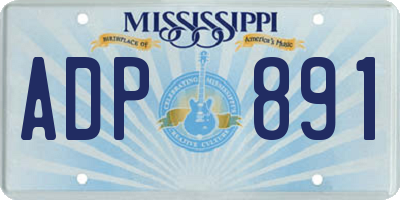MS license plate ADP891