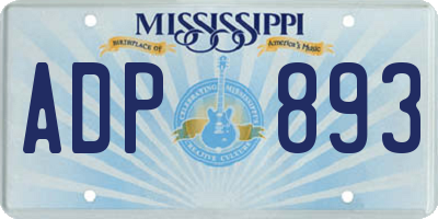 MS license plate ADP893