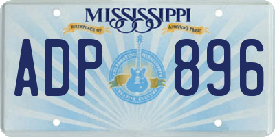 MS license plate ADP896
