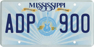 MS license plate ADP900