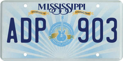 MS license plate ADP903
