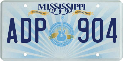 MS license plate ADP904