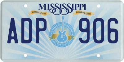 MS license plate ADP906