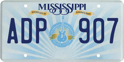 MS license plate ADP907