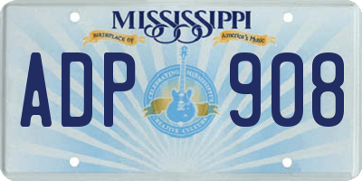 MS license plate ADP908