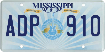 MS license plate ADP910