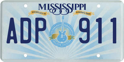 MS license plate ADP911