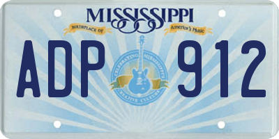 MS license plate ADP912