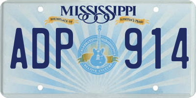 MS license plate ADP914