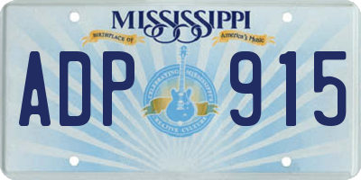 MS license plate ADP915