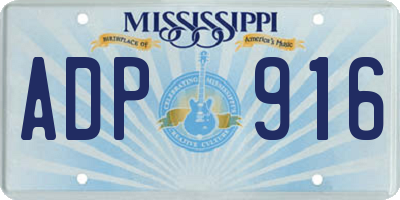 MS license plate ADP916