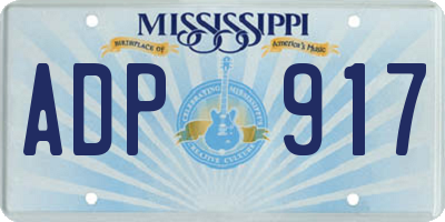 MS license plate ADP917