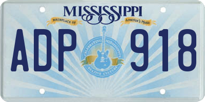 MS license plate ADP918