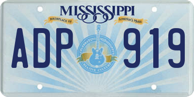 MS license plate ADP919