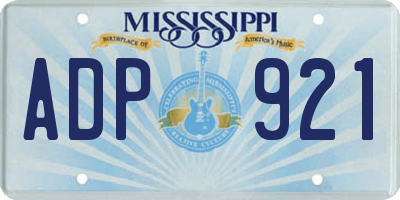 MS license plate ADP921
