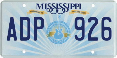 MS license plate ADP926