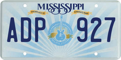 MS license plate ADP927