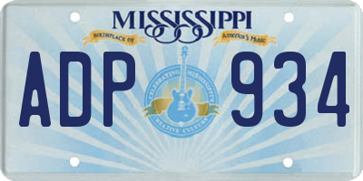 MS license plate ADP934
