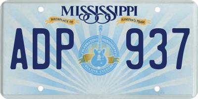 MS license plate ADP937