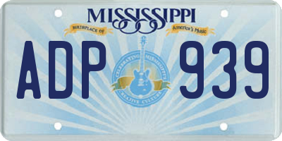 MS license plate ADP939