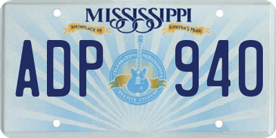 MS license plate ADP940