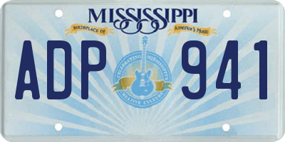 MS license plate ADP941