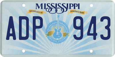 MS license plate ADP943