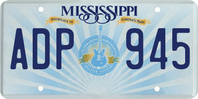 MS license plate ADP945