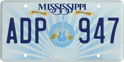 MS license plate ADP947