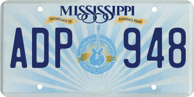MS license plate ADP948