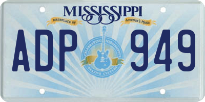 MS license plate ADP949