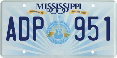 MS license plate ADP951