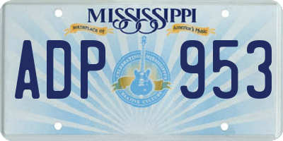 MS license plate ADP953