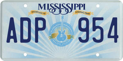 MS license plate ADP954