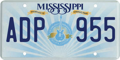 MS license plate ADP955