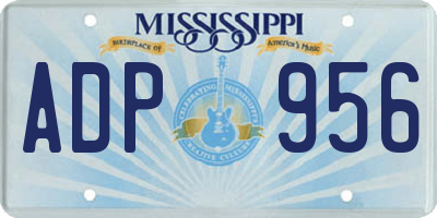 MS license plate ADP956