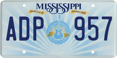 MS license plate ADP957