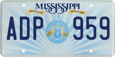 MS license plate ADP959