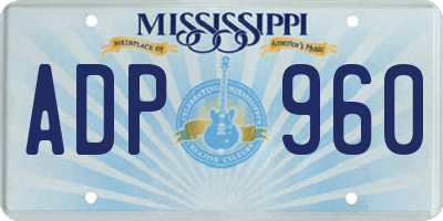 MS license plate ADP960