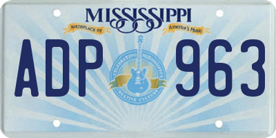 MS license plate ADP963