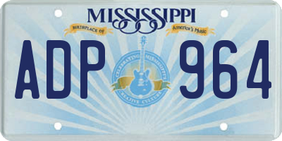 MS license plate ADP964