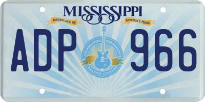 MS license plate ADP966