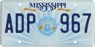 MS license plate ADP967