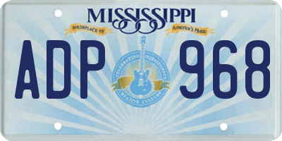 MS license plate ADP968