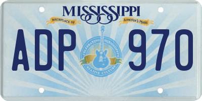 MS license plate ADP970