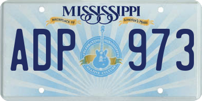 MS license plate ADP973