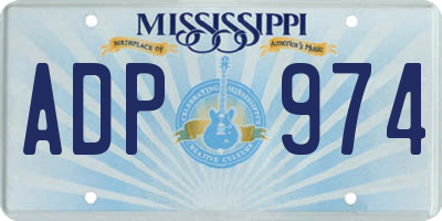 MS license plate ADP974