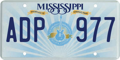 MS license plate ADP977