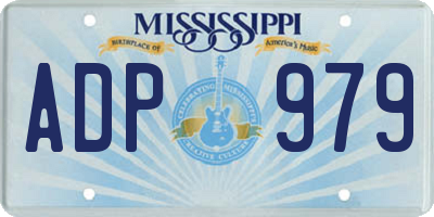 MS license plate ADP979